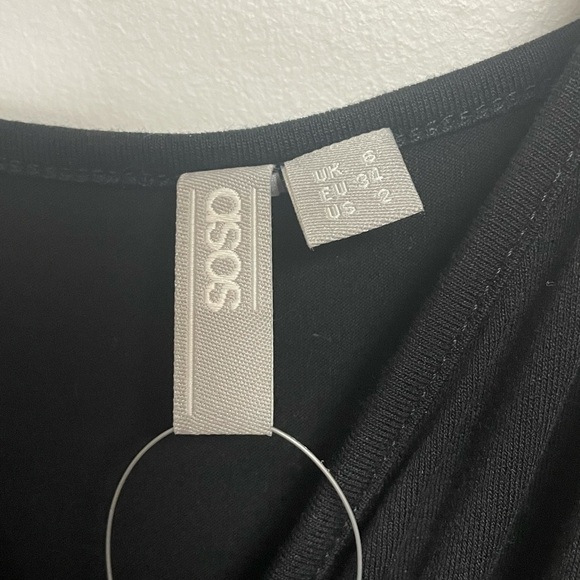 Asos Design Cami Wrap Front Jersey Jumpsuit with Peg Leg, Black, 2 Tall - Picture 2 of 9